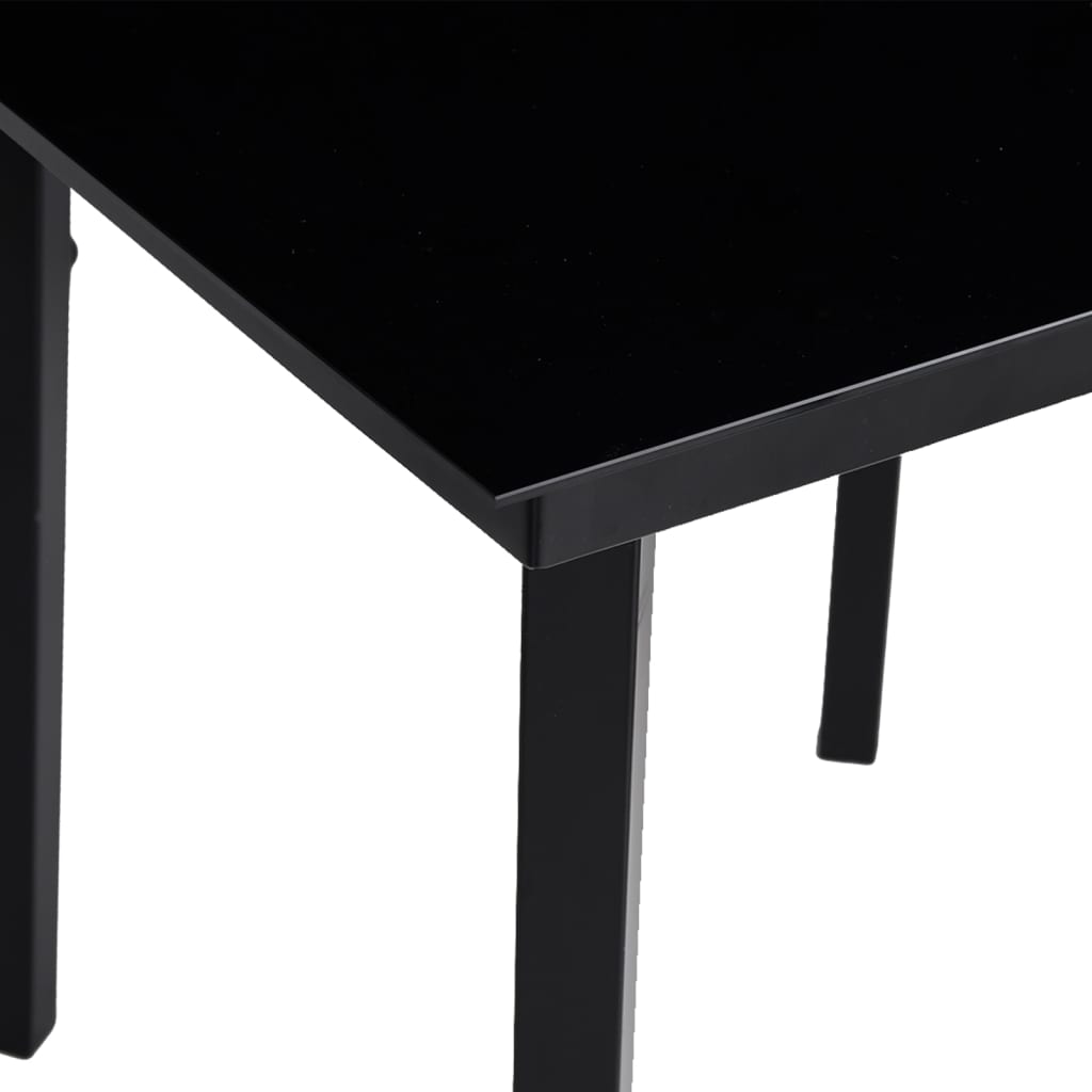 5-dijelni vrtni blagovaonski set od PVC ratana crni