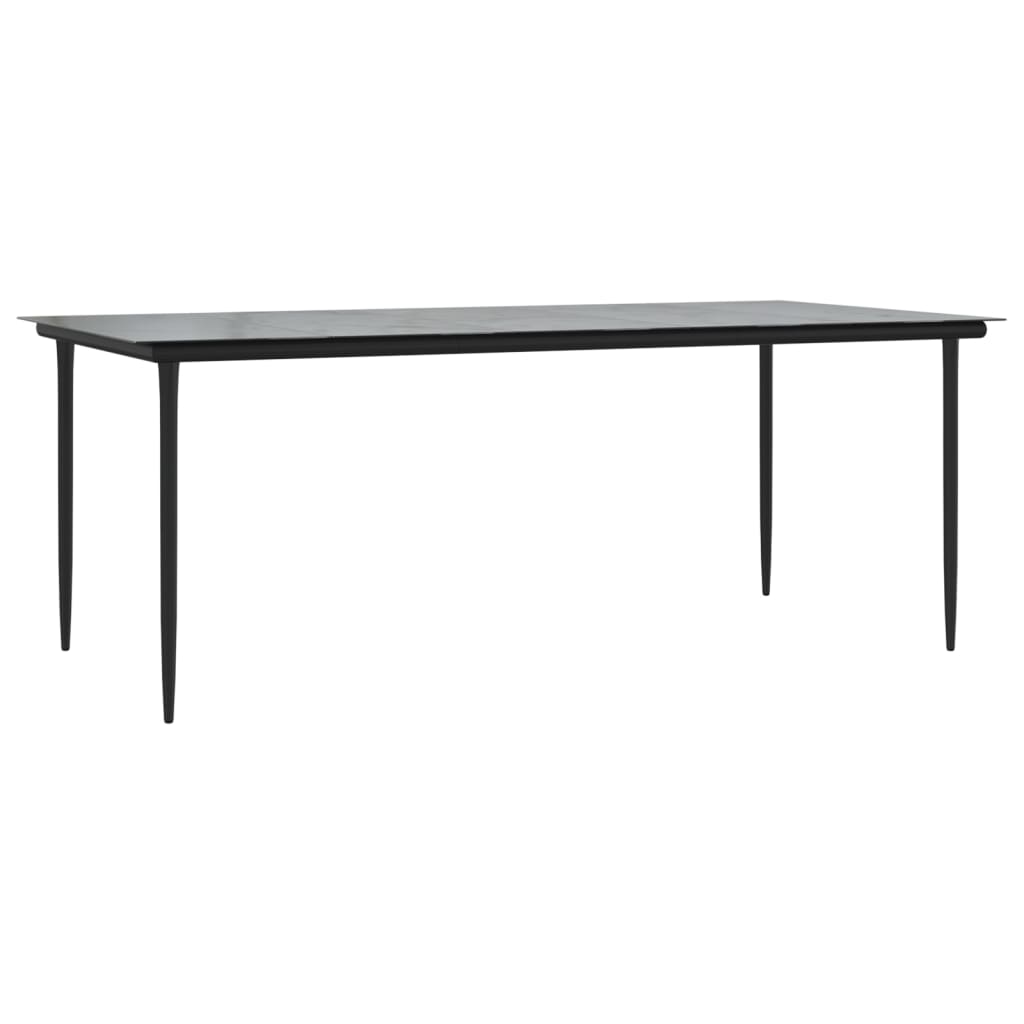 9-dijelni vrtni blagovaonski set od PVC ratana crni