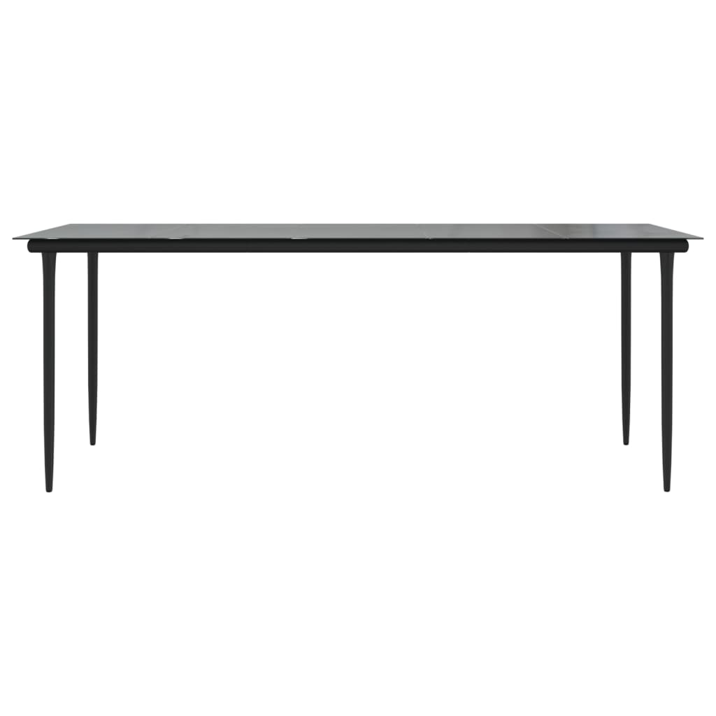 9-dijelni vrtni blagovaonski set od PVC ratana crni