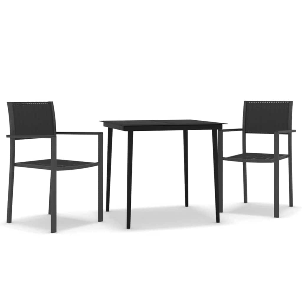 3-dijelni vrtni blagovaonski set crni