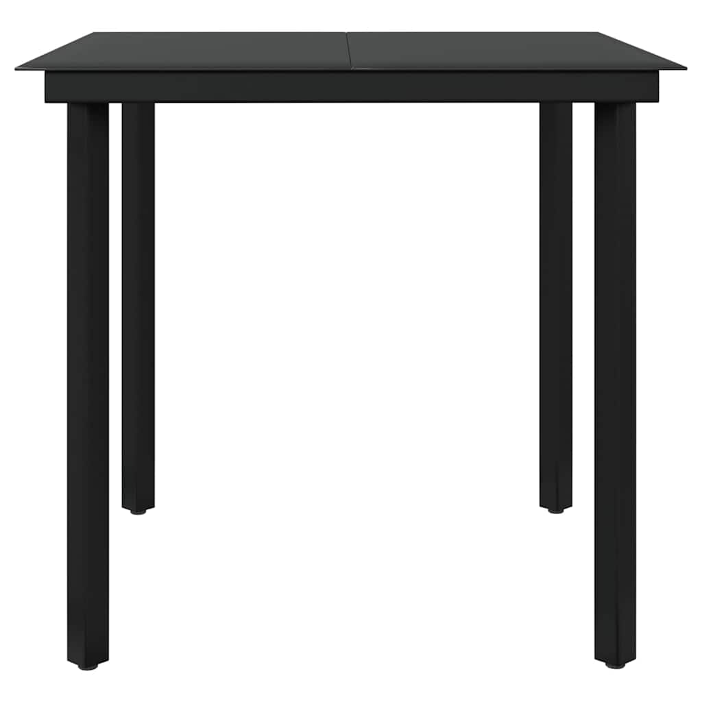 5-dijelni vrtni blagovaonski set s jastucima crni Crna Dužina stola 80 cm