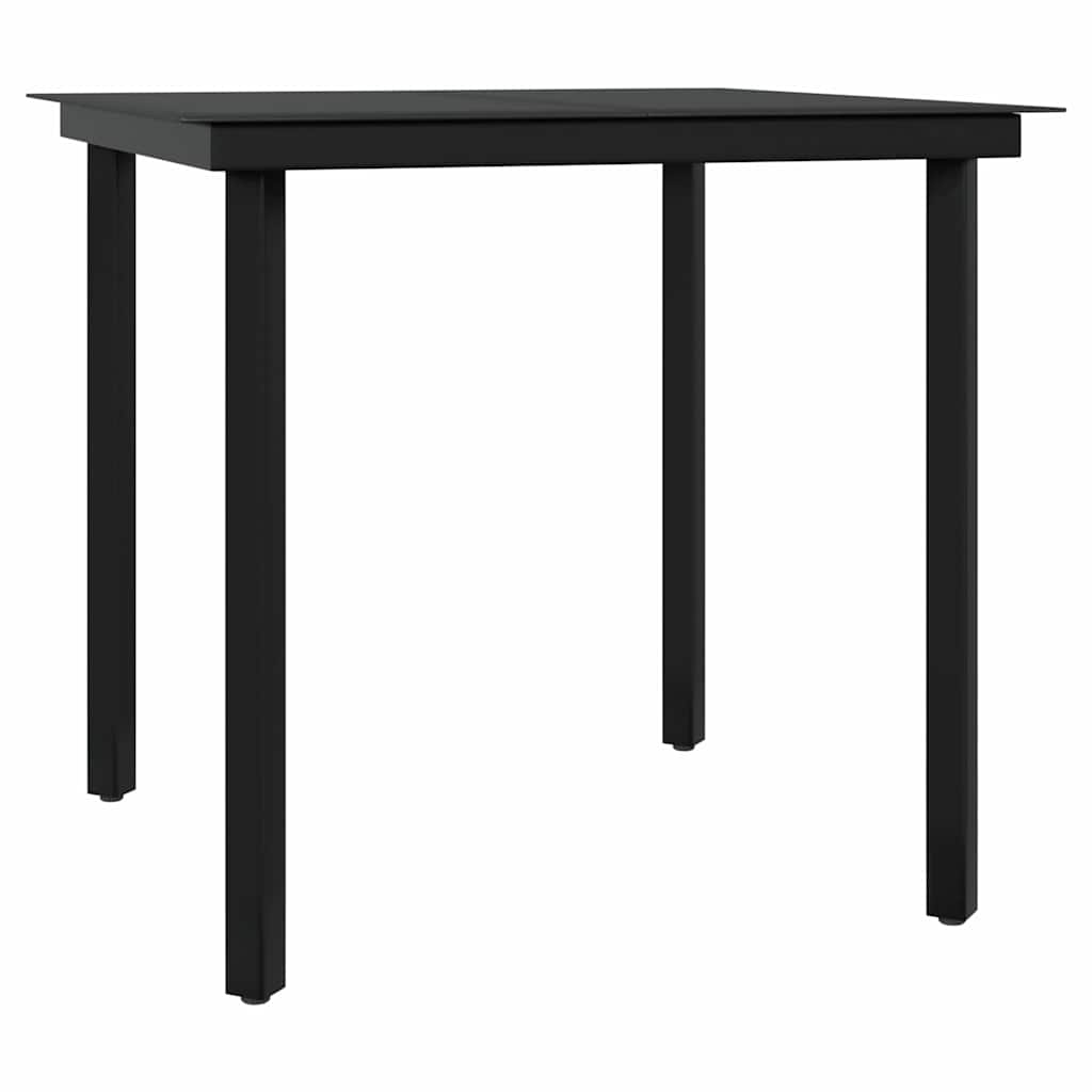 5-dijelni vrtni blagovaonski set s jastucima crni Crna Dužina stola 80 cm