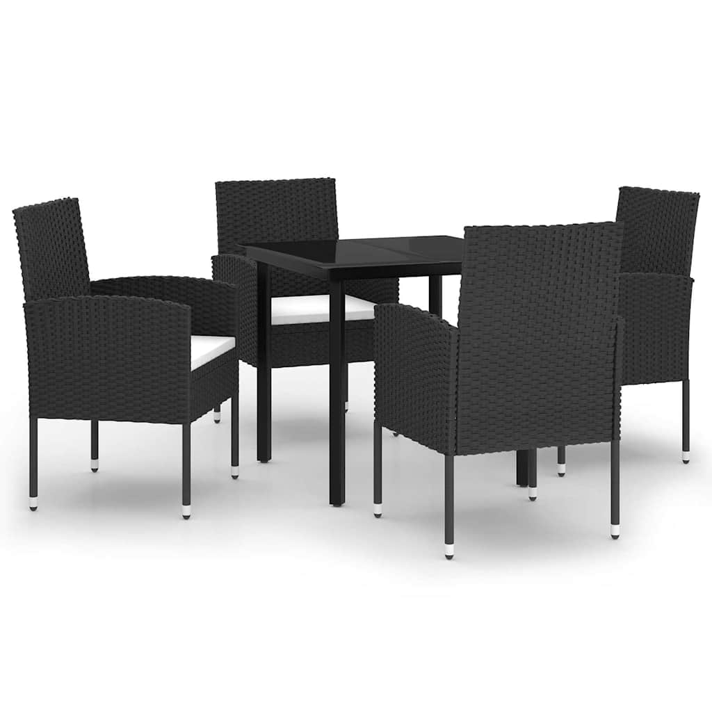 5-dijelni vrtni blagovaonski set crni