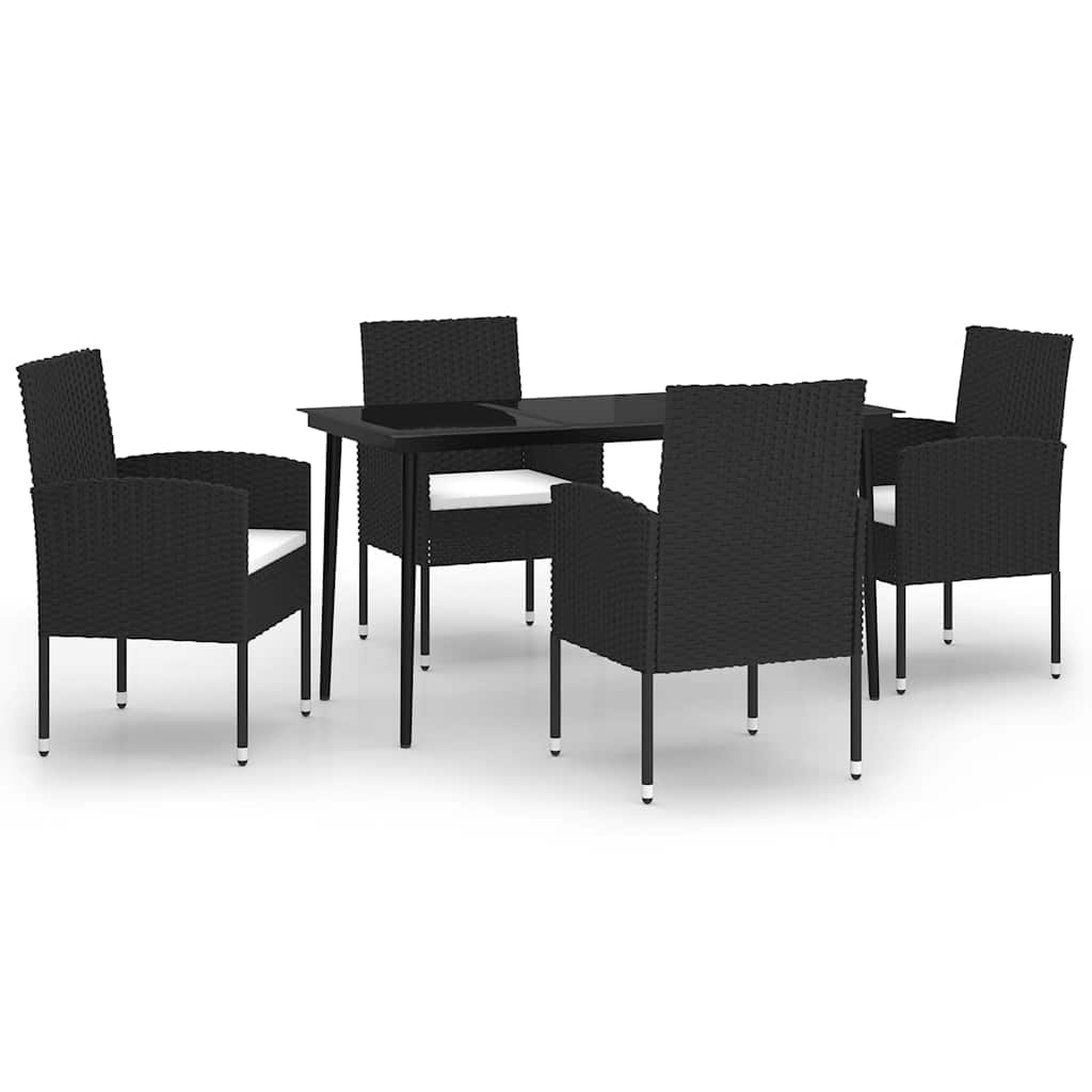 5-dijelni vrtni blagovaonski set crni
