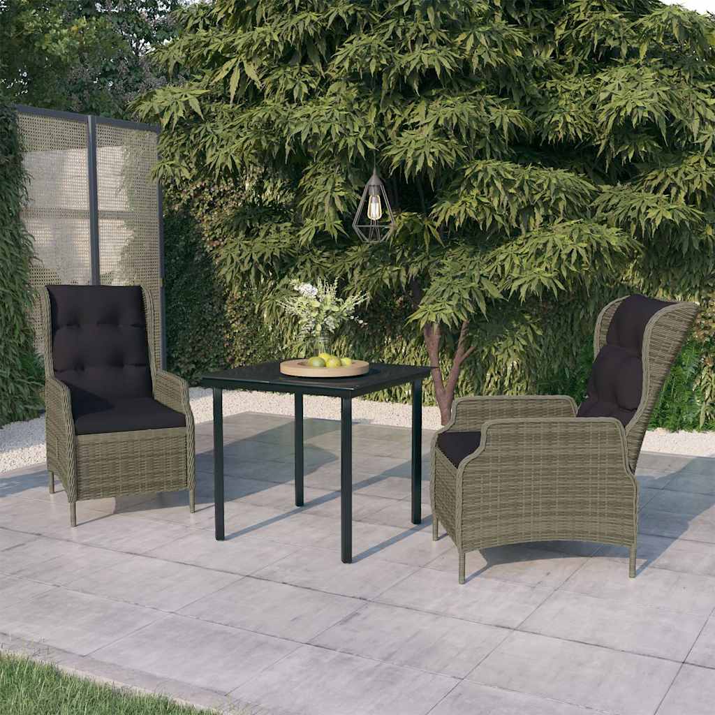 3-dijelni vrtni blagovaonski set smeđi Smeđa Dužina stola 80 cm