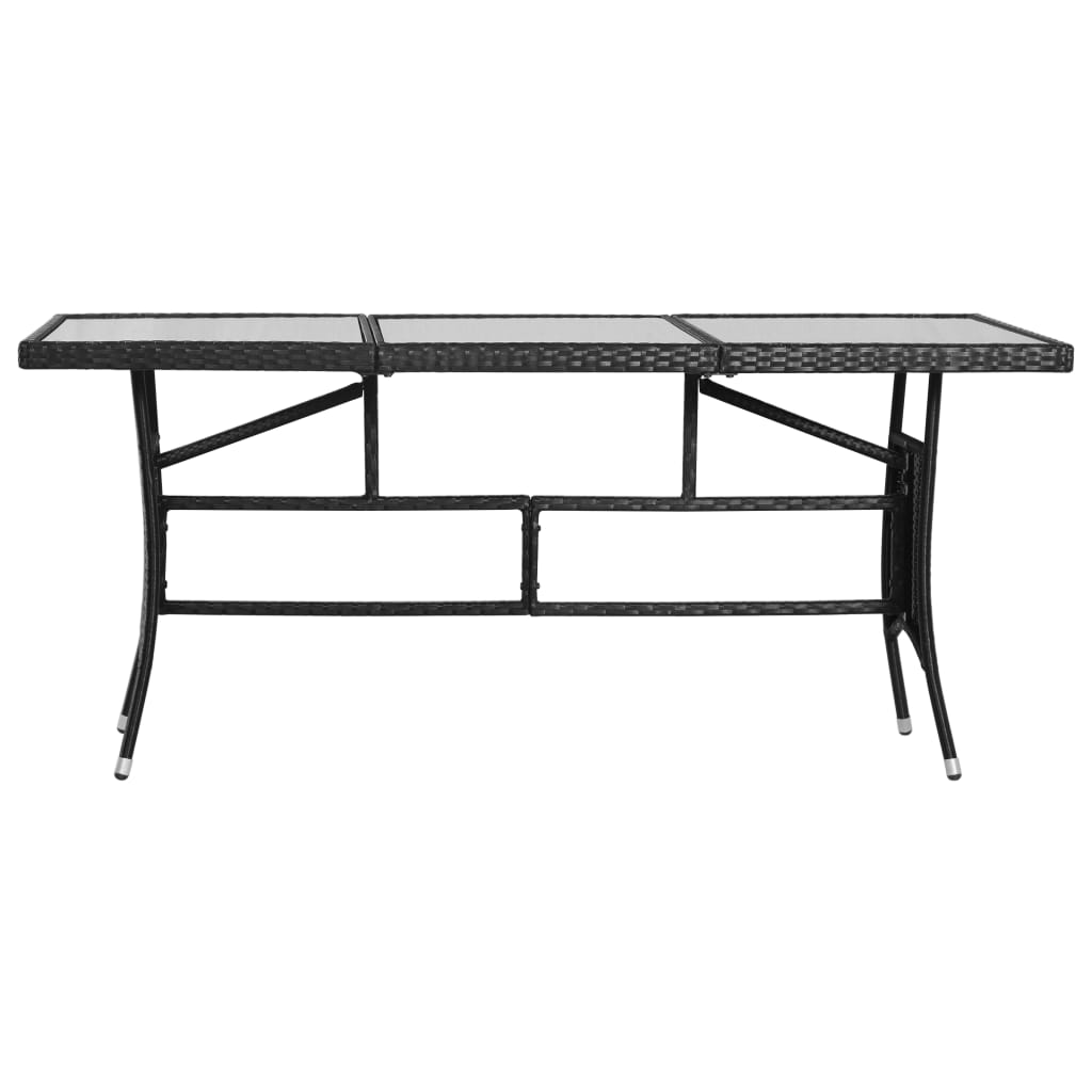 Vrtni stol crni 170 x 80 x 74 cm od poliratana