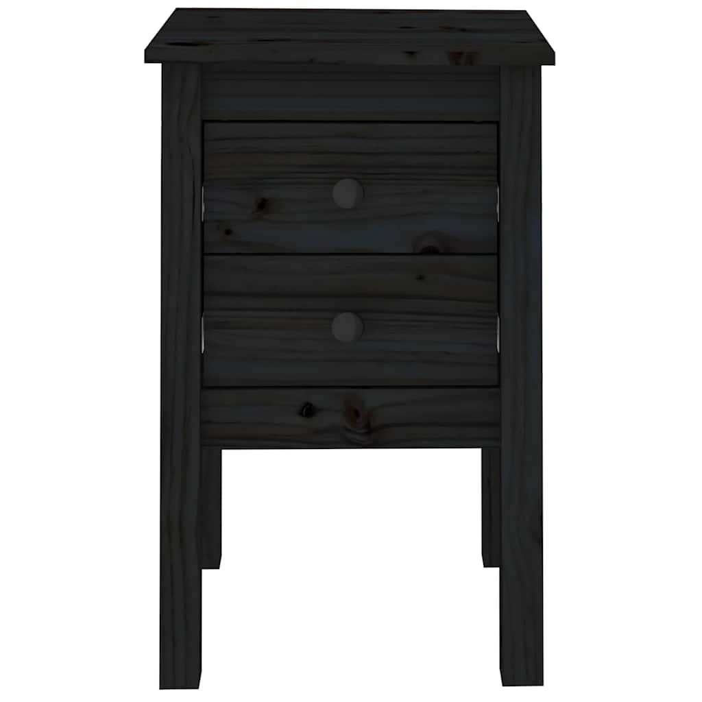 Noćni ormarići 2 kom Crno 40x35x61,5 cm od masivne borovine