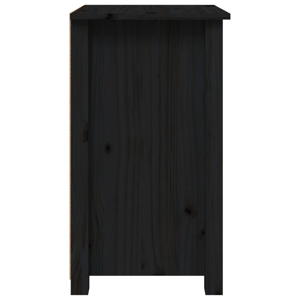Noćni ormarići 2 kom Crno 40x35x61,5 cm od masivne borovine
