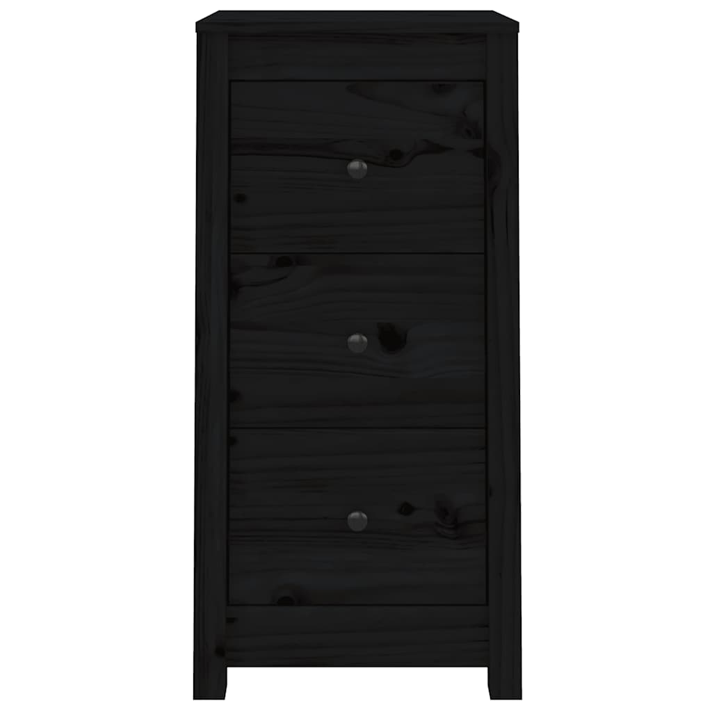 Komode 2 kom crne 40x35x80 cm od masivne borovine