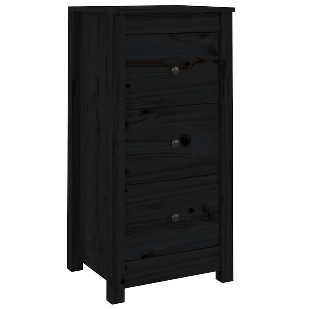 Komode 2 kom crne 40x35x80 cm od masivne borovine