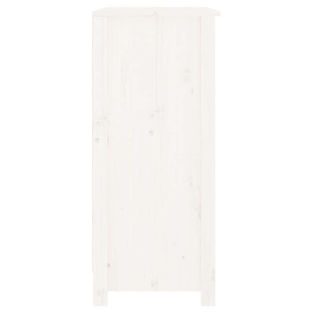 Komoda bijela 70 x 35 x 80 cm od masivne borovine