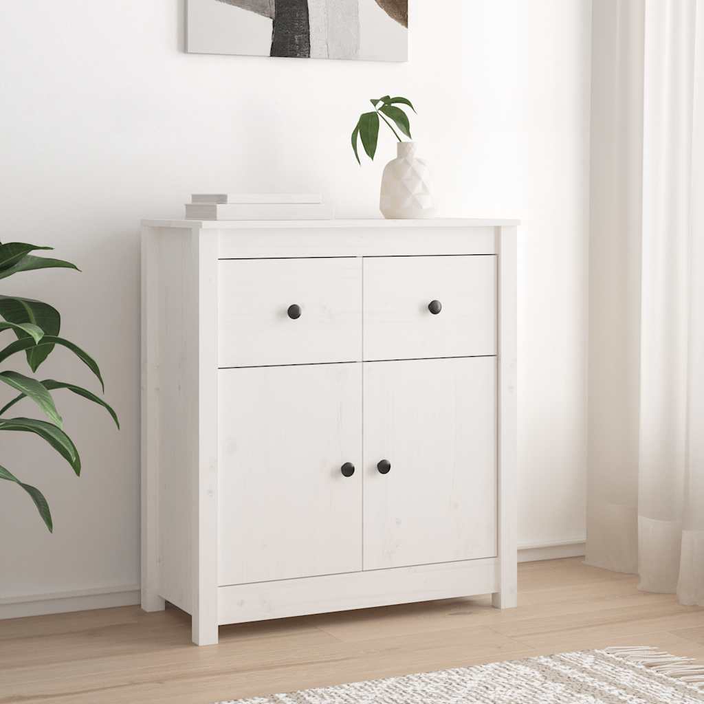 Komoda bijela 70 x 35 x 80 cm od masivne borovine