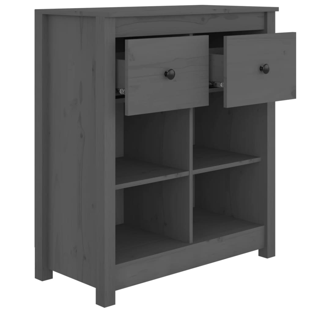 Komoda sivi 70 x 35 x 80 cm od masivne borovine