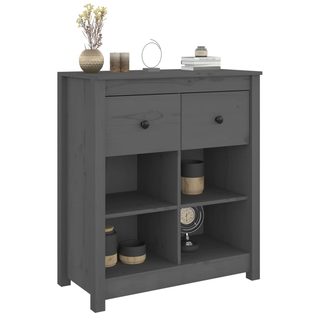 Komoda sivi 70 x 35 x 80 cm od masivne borovine