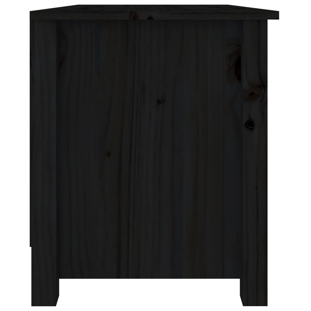 Klupa za cipele crna 70 x 38 x 45,5 cm od masivne borovine