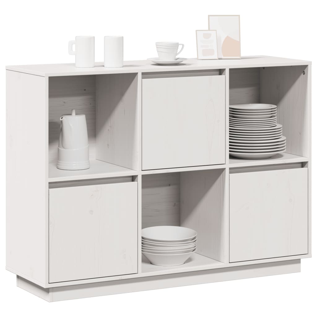 Komoda bijela 110,5x35x80 cm od masivne borovine