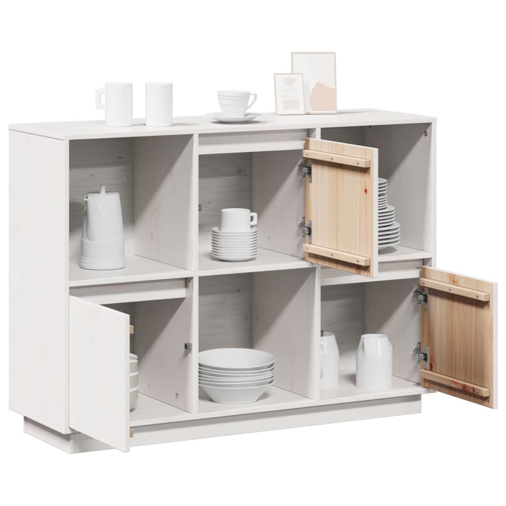 Komoda bijela 110,5x35x80 cm od masivne borovine