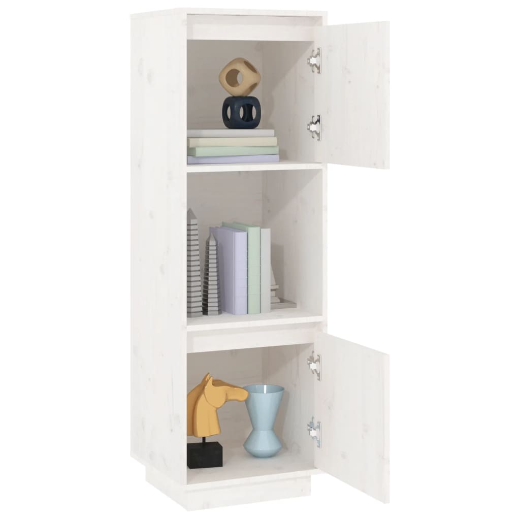 Visoka komoda bijela 38x35x117 cm od masivne borovine
