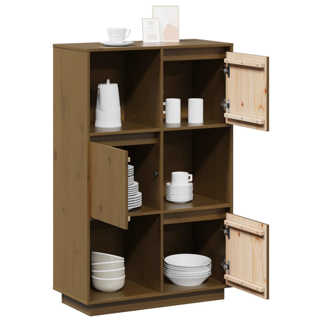 Visoka komoda boja meda 74 x 35 x 117 cm od masivne borovine
