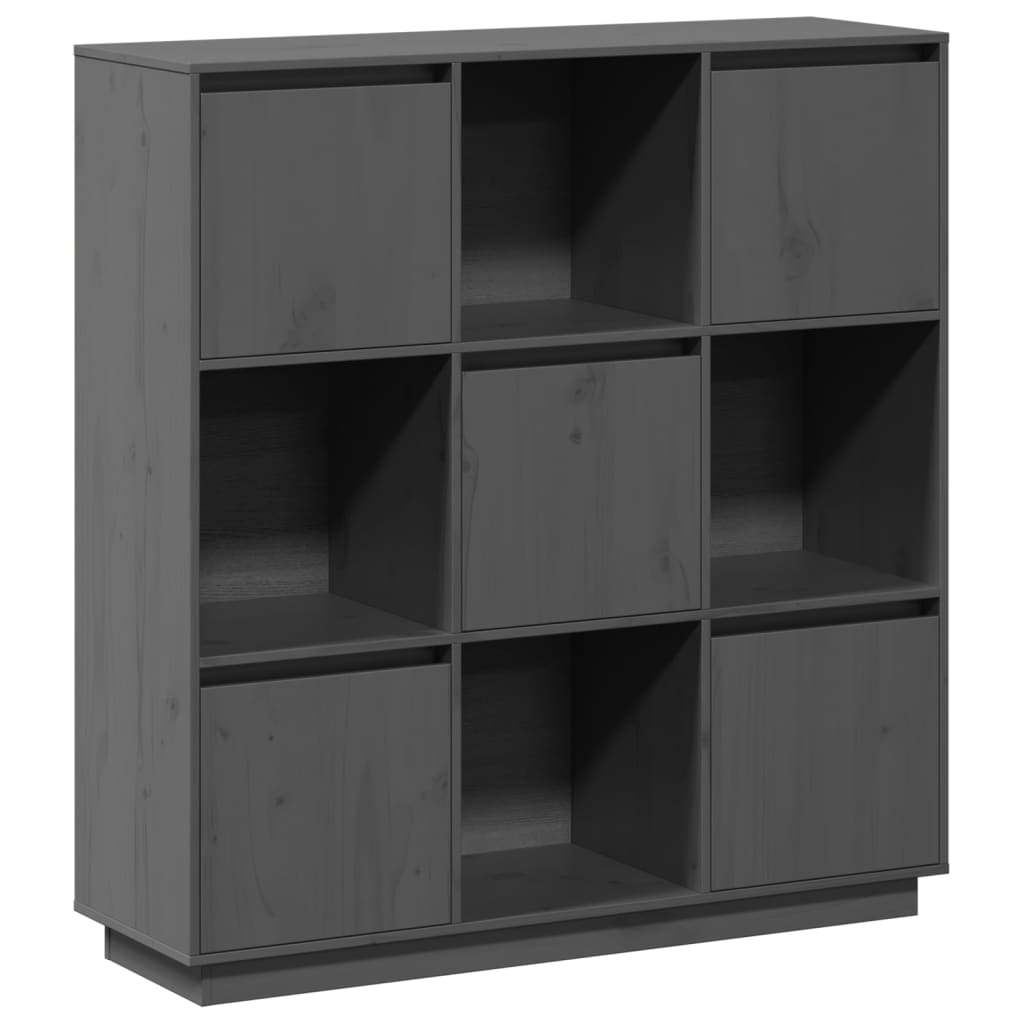 Visoka komoda siva 110,5x35x117 cm od masivne borovine