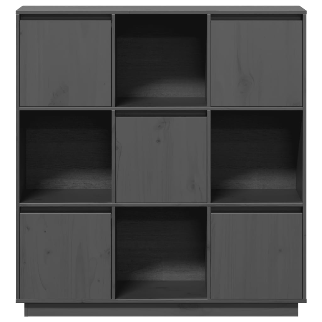 Visoka komoda siva 110,5x35x117 cm od masivne borovine