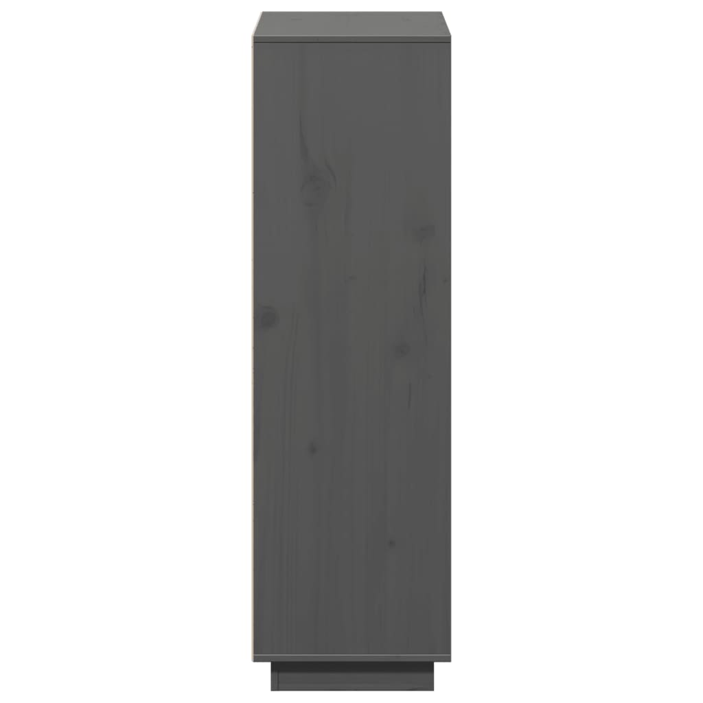 Visoka komoda siva 110,5x35x117 cm od masivne borovine