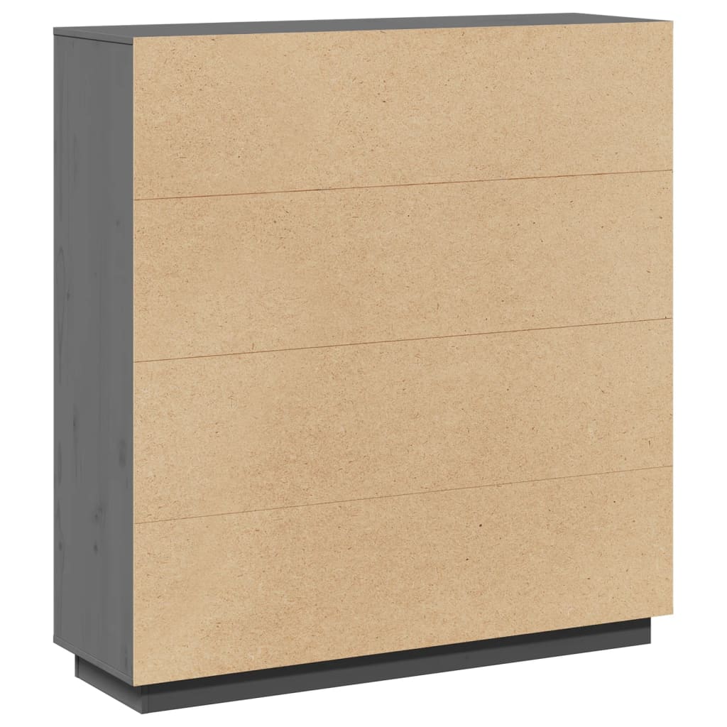 Visoka komoda siva 110,5x35x117 cm od masivne borovine