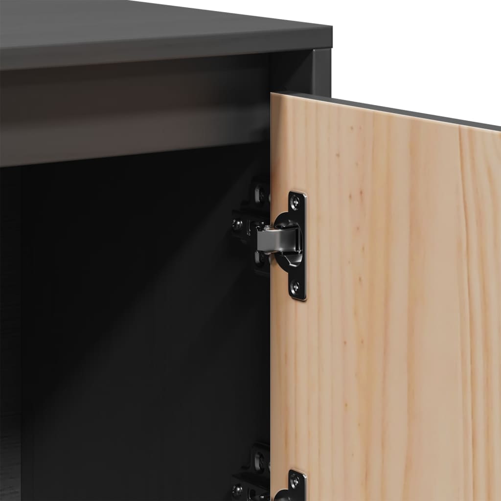 Visoka komoda siva 110,5x35x117 cm od masivne borovine
