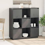 Visoka komoda siva 110,5x35x117 cm od masivne borovine