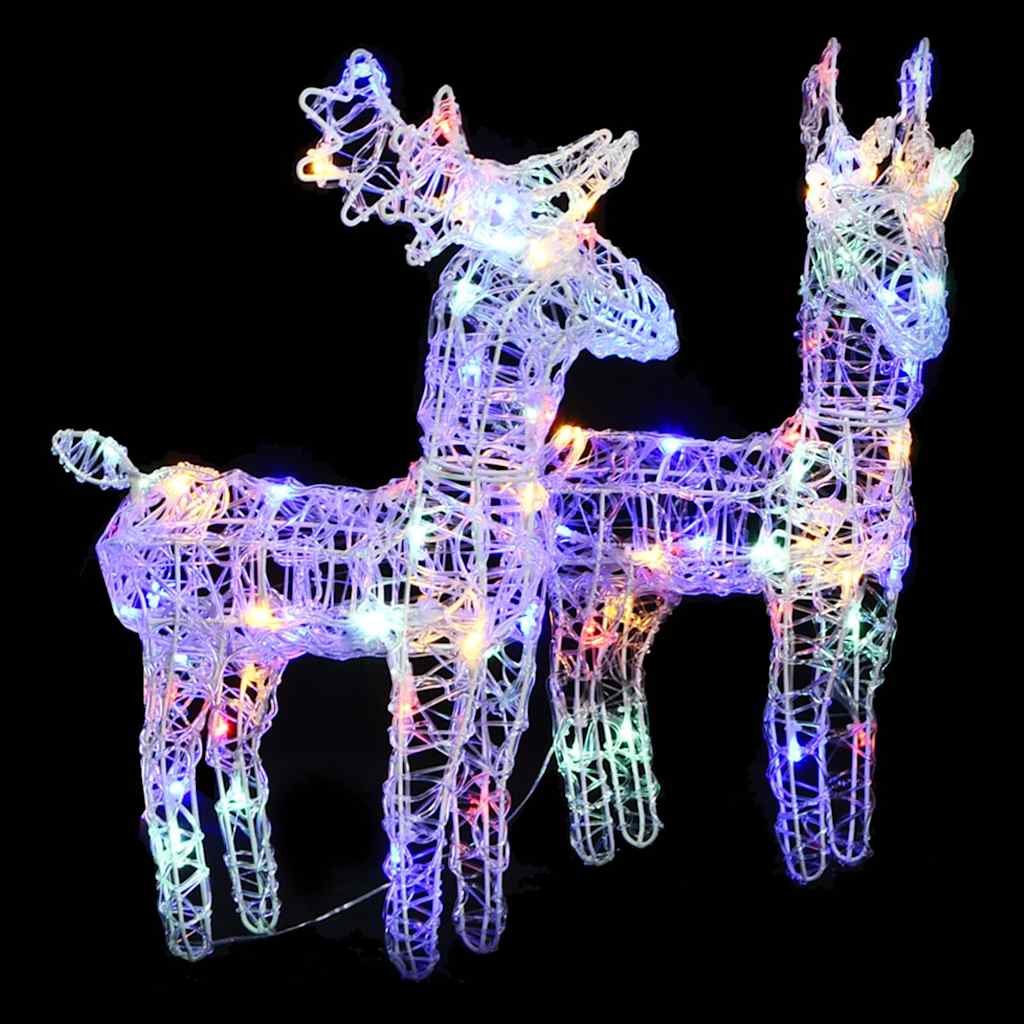 Božićni sobovi 2 kom višebojni 80 LED žarulja akrilni