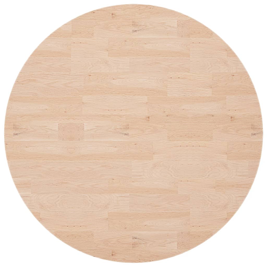Okrugla stolna ploča Ø 90 x 4 cm netretirana masivna hrastovina
