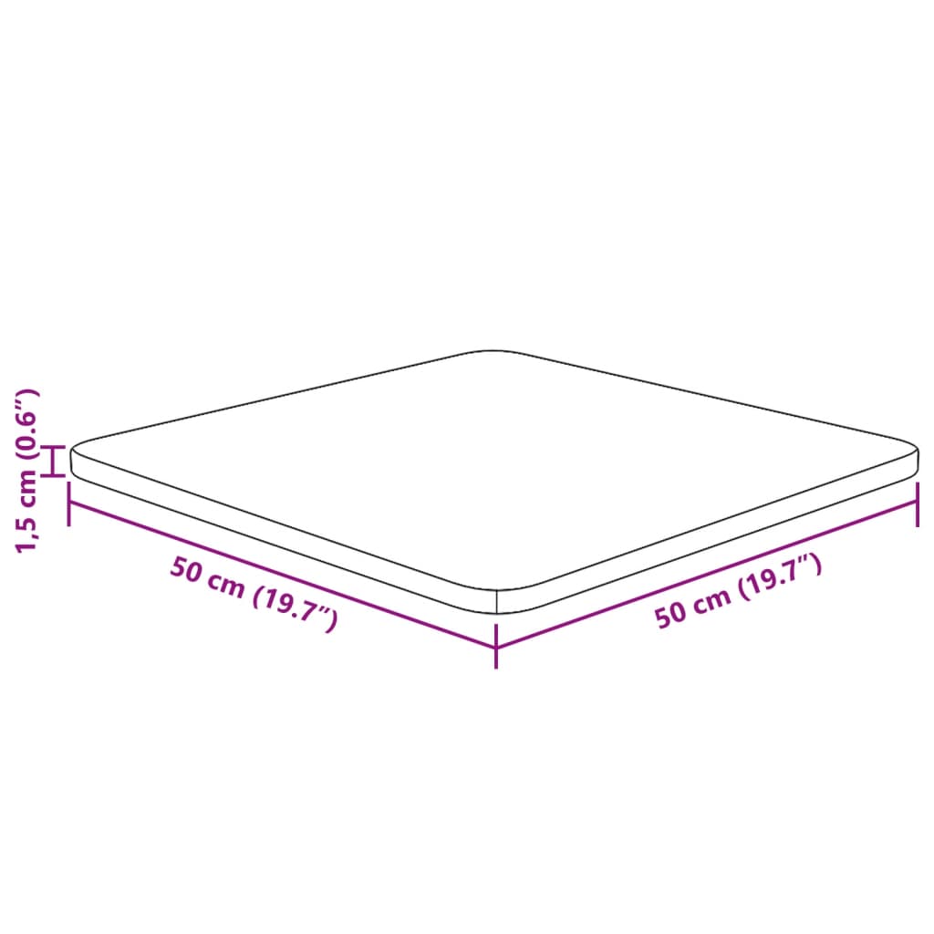 Četvrtasta stolna ploča tamnosmeđa 50x50x1,5 cm tretirani hrast