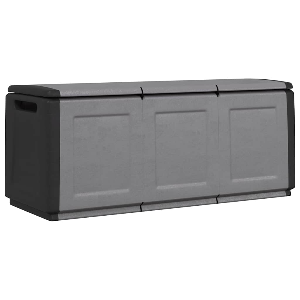 Vrtna kutija za pohranu 138 x 53 x 57 cm 330 L tamnosiva i crna