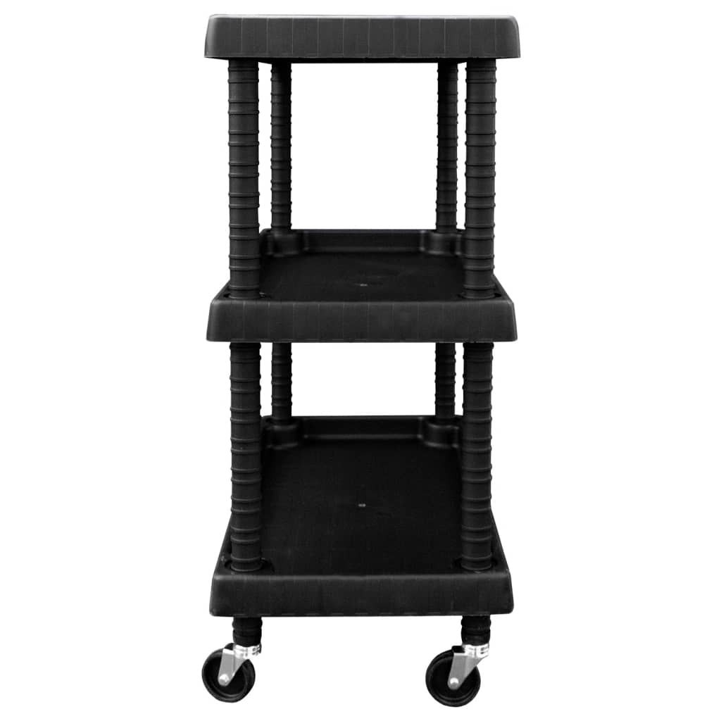 Radionička kolica za alat s 3 razine crna 75 x 37,5 x 92 cm PP