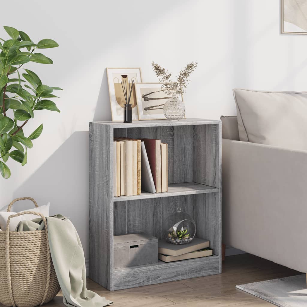 Polica za knjige sivi hrast 60x24x76 cm konstruirano drvo