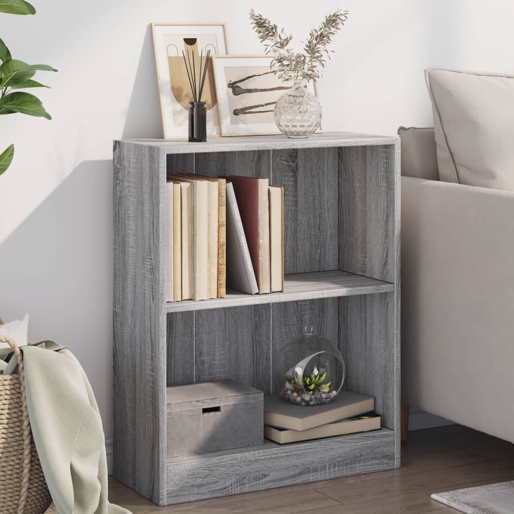 Polica za knjige sivi hrast 60x24x76 cm konstruirano drvo