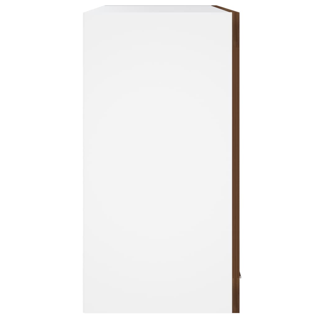 Viseći stakleni ormarić "Lyon" smeđi hrast 60x31x60 cm inženjerski drvo