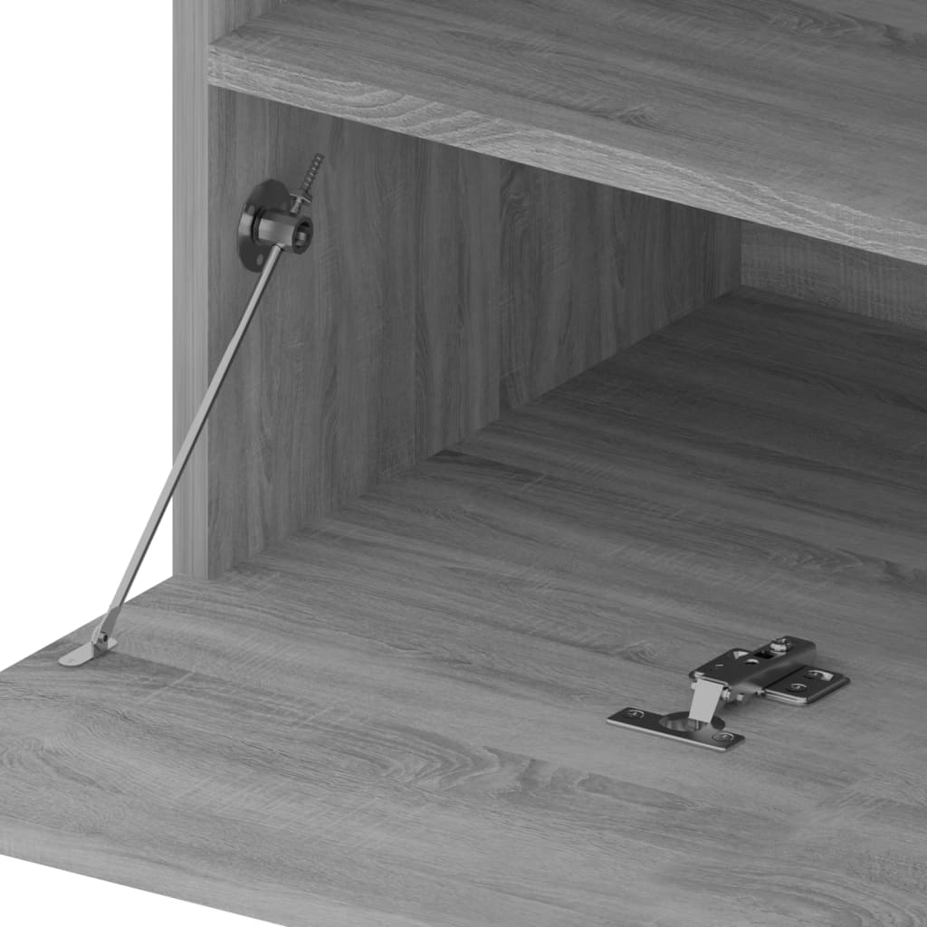 TV ormarić s LED svjetlima siva boja hrasta 75 x 35 x 40 cm