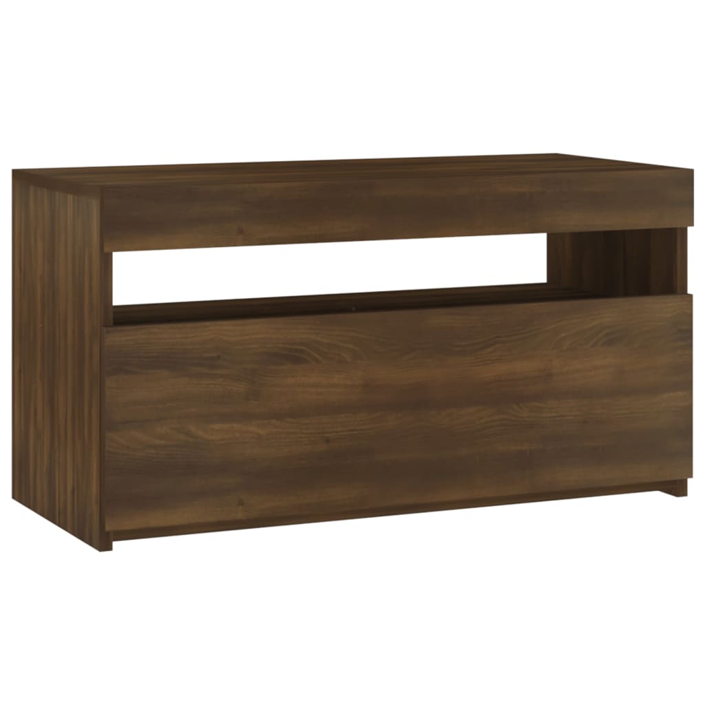 TV ormarić s LED svjetlima boja smeđeg hrasta 75 x 35 x 40 cm