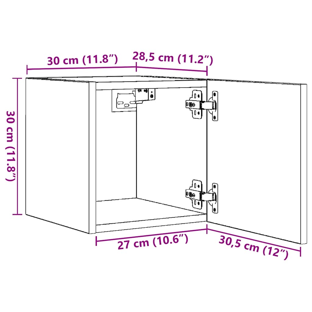 Zidni TV ormarići 2 kom boja hrasta sonome 30,5 x 30 x 30 cm