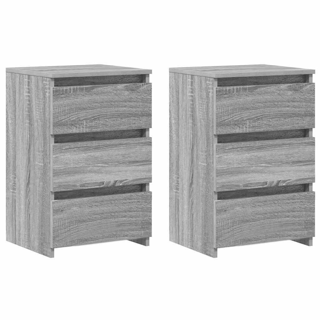 Noćni ormarići 2 kom sivi hrast 40x35x62,5 cm konstruirano drvo