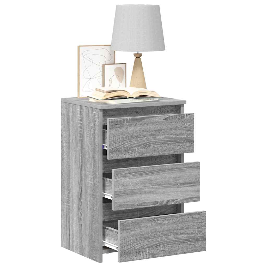 Noćni ormarići 2 kom sivi hrast 40x35x62,5 cm konstruirano drvo