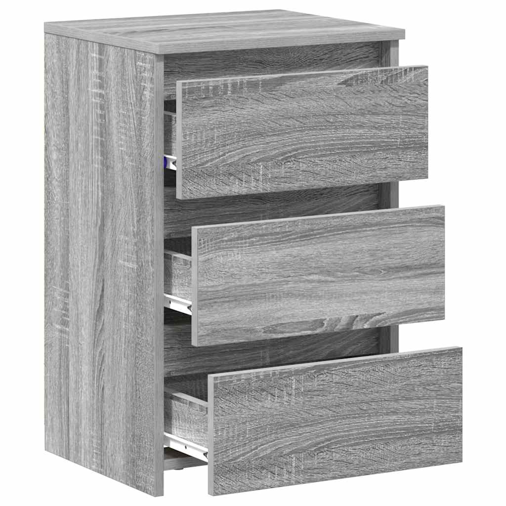 Noćni ormarići 2 kom sivi hrast 40x35x62,5 cm konstruirano drvo