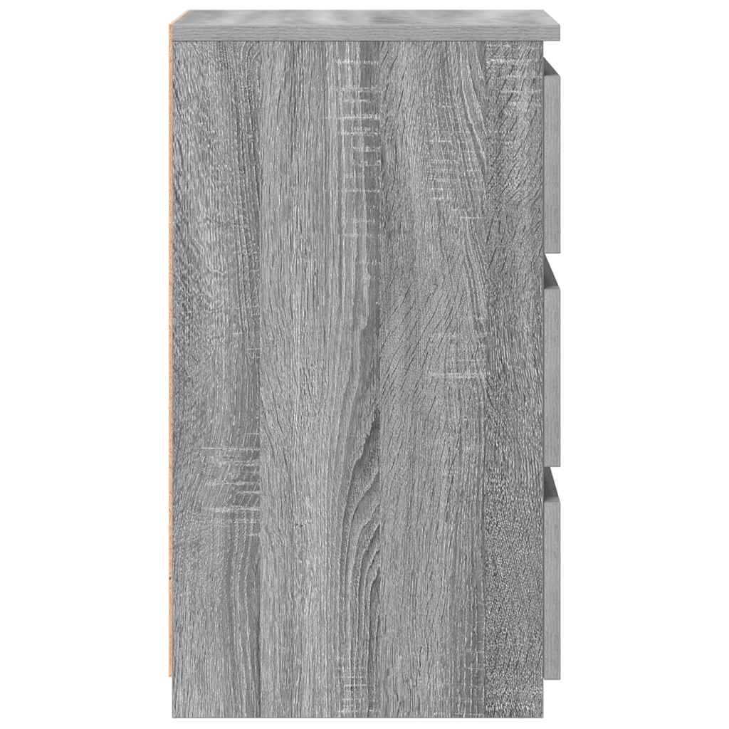 Noćni ormarići 2 kom sivi hrast 40x35x62,5 cm konstruirano drvo