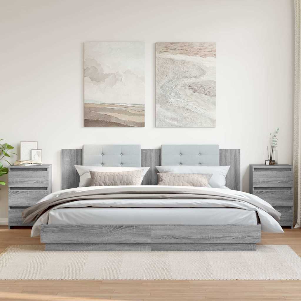 Noćni ormarići 2 kom sivi hrast 40x35x62,5 cm konstruirano drvo