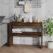 Konzolni stol smeđa boja hrasta 102x30x80 cm konstruirano drvo