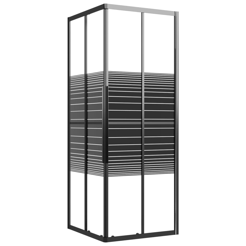 Prugasta tuš-kabina ESG 80 x 80 x 180 cm crna