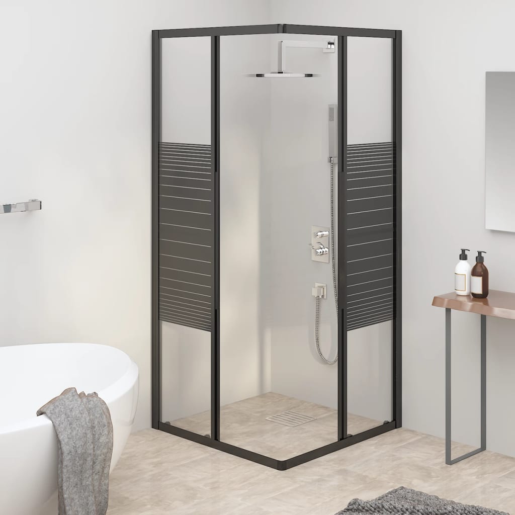Prugasta tuš-kabina ESG 80 x 80 x 180 cm crna
