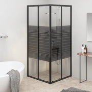 Prugasta tuš-kabina ESG 80 x 80 x 180 cm crna