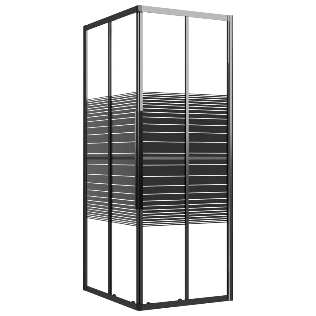 Prugasta tuš-kabina ESG 90 x 70 x 180 cm crna